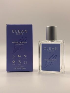 Clean Fresh Laundry & Lavender Eau de Toilette Spray 2 fl oz 60ml New In Box